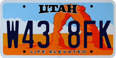 UT license plate W438FK