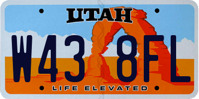 UT license plate W438FL