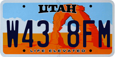 UT license plate W438FM