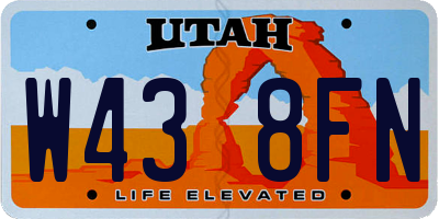 UT license plate W438FN