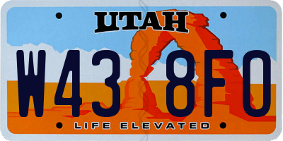 UT license plate W438FO