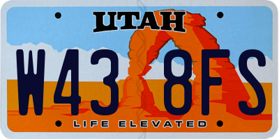 UT license plate W438FS