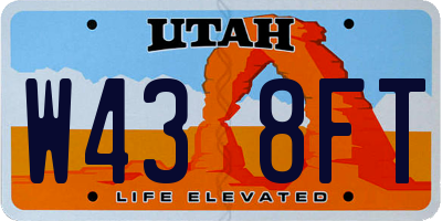 UT license plate W438FT