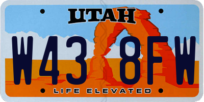 UT license plate W438FW