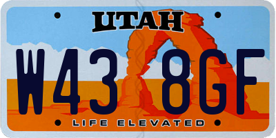 UT license plate W438GF