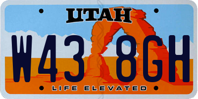 UT license plate W438GH