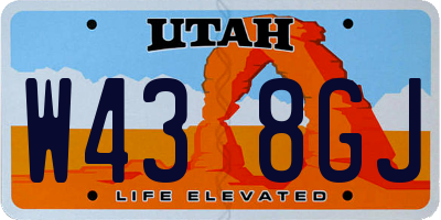 UT license plate W438GJ