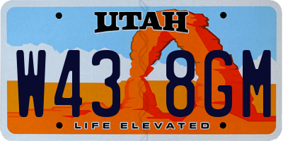 UT license plate W438GM