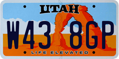 UT license plate W438GP