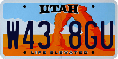 UT license plate W438GU