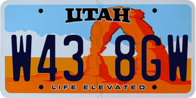 UT license plate W438GW