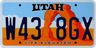 UT license plate W438GX