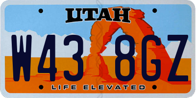UT license plate W438GZ