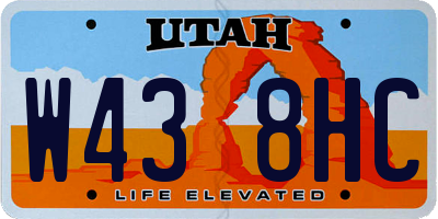 UT license plate W438HC