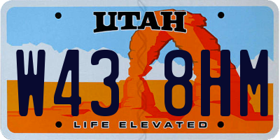 UT license plate W438HM