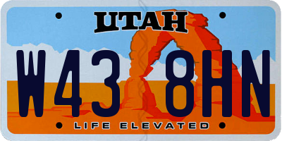 UT license plate W438HN