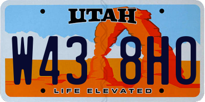 UT license plate W438HO