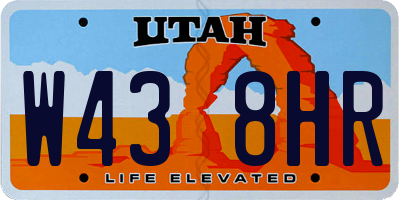 UT license plate W438HR