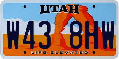 UT license plate W438HW