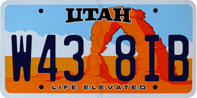 UT license plate W438IB