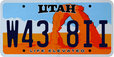 UT license plate W438II