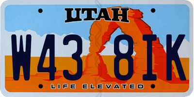 UT license plate W438IK