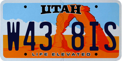 UT license plate W438IS