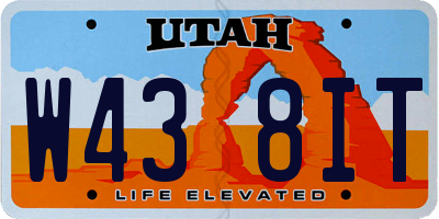 UT license plate W438IT