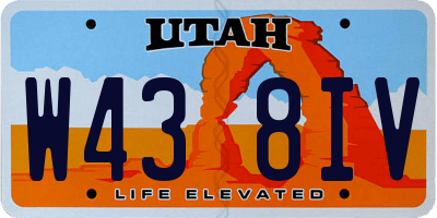 UT license plate W438IV