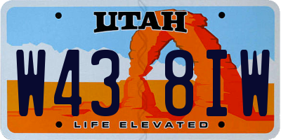 UT license plate W438IW