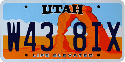 UT license plate W438IX