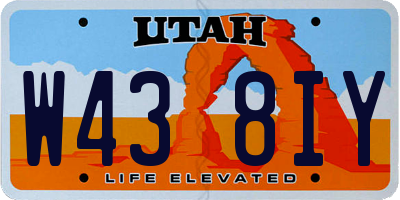 UT license plate W438IY