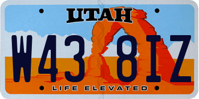 UT license plate W438IZ