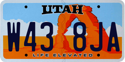 UT license plate W438JA