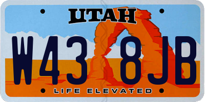 UT license plate W438JB