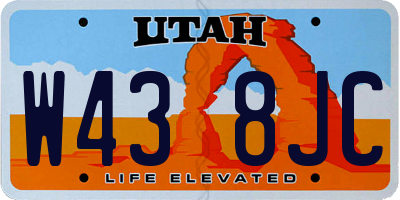 UT license plate W438JC