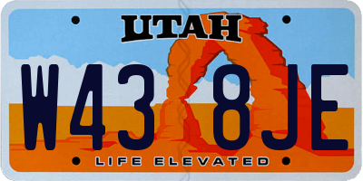 UT license plate W438JE