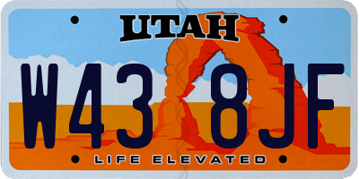 UT license plate W438JF