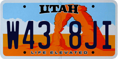 UT license plate W438JI