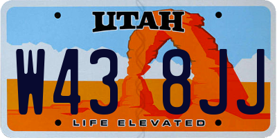 UT license plate W438JJ