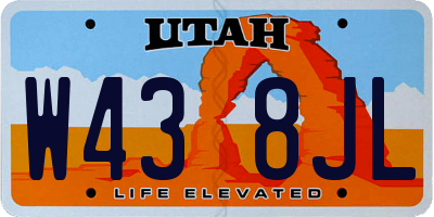 UT license plate W438JL