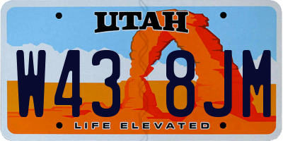 UT license plate W438JM