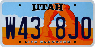 UT license plate W438JO
