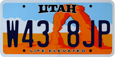 UT license plate W438JP