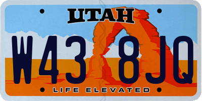 UT license plate W438JQ