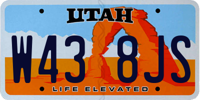 UT license plate W438JS