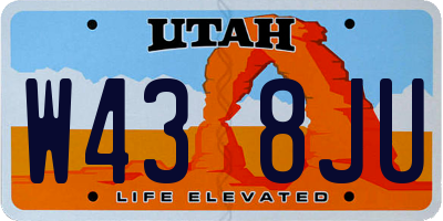 UT license plate W438JU