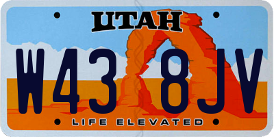 UT license plate W438JV