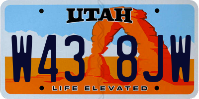 UT license plate W438JW