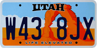 UT license plate W438JX